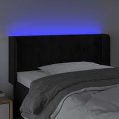 Vidaxl LED posteljno vzglavje črno 93x16x78/88 cm žamet