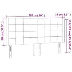 Vidaxl LED posteljno vzglavje črno 203x16x118/128 cm blago