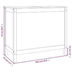 Vidaxl Zaboj za perilo medeno rjav 88,5x44x76 cm trdna borovina