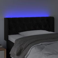 Vidaxl LED posteljno vzglavje črno 93x16x78/88 cm žamet