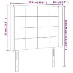 Vidaxl LED posteljno vzglavje krem 103x16x118/128 cm blago