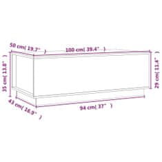 Vidaxl Klubska mizica siva 100x50x35 cm trdna borovina