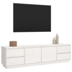 Vidaxl TV omarica bela 176x37x47,5 cm trdna borovina