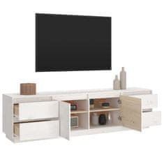 Vidaxl TV omarica bela 176x37x47,5 cm trdna borovina