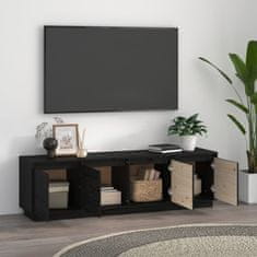 Vidaxl TV omarica črna 156x37x45 cm trdna borovina