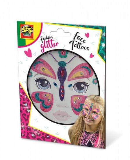 SES Glitter face tattoo / metulj