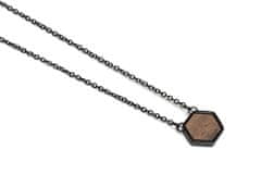 BeWooden ženske ogrlica z lesenim detajlom Apis Nox Necklace Hexagon univerzalna