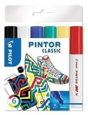 Pilot Pintor Medium Set akrilnih markerjev 1,5-2,2 mm - Classic 6 kosov