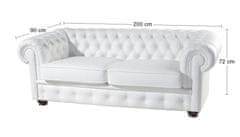 Pyka Usnjena trosed Chesterfield - wenge / bela (White snow)