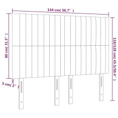 Vidaxl LED posteljno vzglavje taupe 144x5x118/128 cm blago