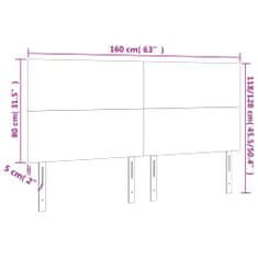 Vidaxl LED posteljno vzglavje temno sivo 160x5x118/128 cm blago