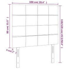 Vidaxl LED posteljno vzglavje roza 100x5x118/128 cm žamet