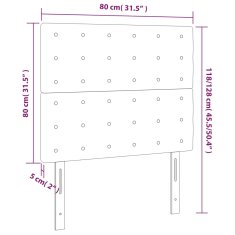 Vidaxl LED posteljno vzglavje črno 80x5x118/128 cm blago