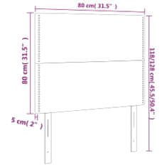 Vidaxl LED posteljno vzglavje sivo 80x5x118/128 cm umetno usnje