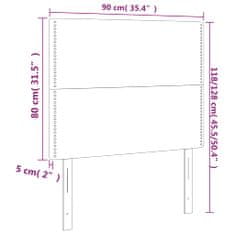 Vidaxl LED posteljno vzglavje sivo 90x5x118/128 cm umetno usnje