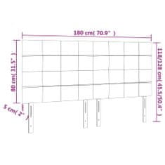 Vidaxl LED posteljno vzglavje črno 180x5x118/128 cm blago