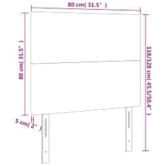 Vidaxl LED posteljno vzglavje svetlo sivo 80x5x118/128 cm žamet