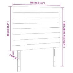 Vidaxl LED posteljno vzglavje modro 80x5x118/128 cm blago