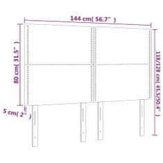 Vidaxl LED posteljno vzglavje modro 144x5x118/128 cm blago