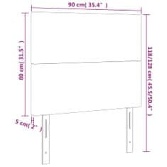 Vidaxl LED posteljno vzglavje svetlo sivo 90x5x118/128 cm žamet