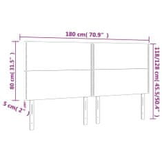 Vidaxl LED posteljno vzglavje svetlo sivo 180x5x118/128 cm žamet