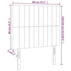 Vidaxl LED posteljno vzglavje temno rjavo 80x5x118/128 cm blago