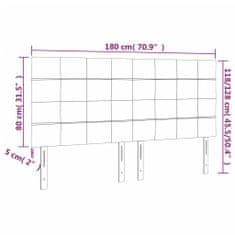 Vidaxl LED posteljno vzglavje temno sivo 180x5x118/128 cm žamet