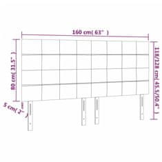 Vidaxl LED posteljno vzglavje črno 160x5x118/128 cm žamet