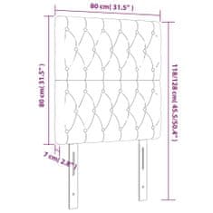 Vidaxl LED posteljno vzglavje modro 80x7x118/128 cm blago