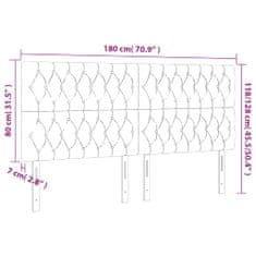 Vidaxl LED posteljno vzglavje svetlo sivo 180x7x118/128 cm žamet