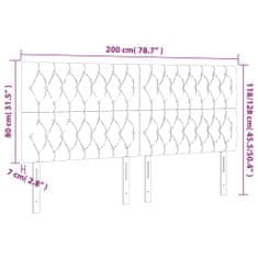 Vidaxl LED posteljno vzglavje temno sivo 200x7x118/128 cm žamet