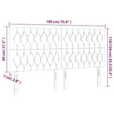 Vidaxl LED posteljno vzglavje temno sivo 180x7x118/128 cm žamet