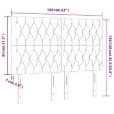 Vidaxl LED posteljno vzglavje črno 160x7x118/128 cm blago