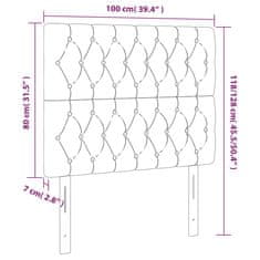 Vidaxl LED posteljno vzglavje črno 100x7x118/128 cm blago