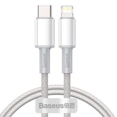 BASEUS Baseus pleteni kabel visoke gostote Type-C z Lightning, PD, 20 W, 1 m (bel)