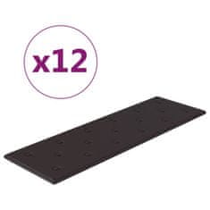 Vidaxl Stenski paneli 12 kosov črni 90x30 cm umetno usnje 3,24 m²