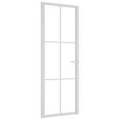 Vidaxl Notranja vrata 76x201,5 cm bela ESG steklo in aluminij