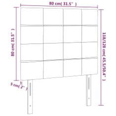 Vidaxl LED posteljno vzglavje svetlo sivo 80x5x118/128 cm žamet