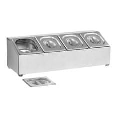 Royal Catering Stojalo za 4 x GN1/6 posode za catering + 4 x posode