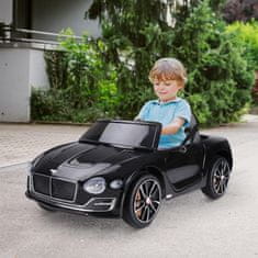HOMCOM HOMCOM Otroški električni avtomobil Bentley z dvema vratoma na ročni pogon in daljinskim upravljalnikom, žarometi in zvoki, 108x60x43cm, črn