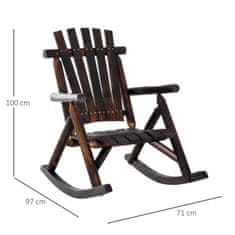 OUTSUNNY vrtni gugalni stol v podeželskem slogu, jelkin les 97x71x100cm, oglata barva