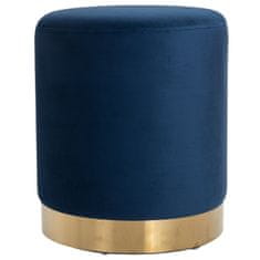 HOMCOM pouf design okrogla, modra cilindrična podloga za noge z zlato podlago in oblazinjenim sedežem, dom/trgovina, ф 3 6 x 4 2 c m -
m a x 120kg