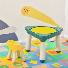HOMCOM Otroška miza s stolom in predali za shranjevanje, izobraževalna igra, starost 2-5 let, nestrupena ABS in PP, rumena in
Zelena