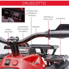 HOMCOM HOMCOM Otroški električni štirikolesnik 12V z delujočimi lučmi in nožnim pedalom, polnilna baterija, starost 3-5 let, 100x65x73cm, rdeča barva