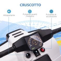 HOMCOM HOMCOM Otroški električni štirikolesnik ATV 6V z žarometi in rogom, hitrost 3 km/h, starost 18-36 mesecev, 65 × 40 × 43 cm, črno-bel