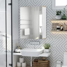 KLEANKIN ogledalo za shranjevanje v kopalnici, bela lesena in hrastova stenska omarica za kopalnico, pohištvo za varčevanje s prostorom
60x20.5x75cm