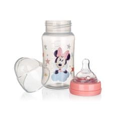 eoshop Plastična steklenička s silikonskim dudo MINNIE 240 ml, komplet 4 kosov