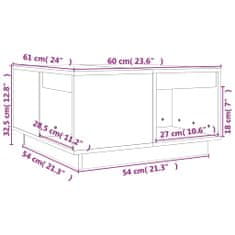 Vidaxl Klubska mizica črna 60x61x32,5 cm trdna borovina