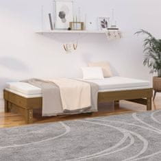 Vidaxl Izvlečna dnevna postelja medeno rjava 2x(80x200) cm borovina