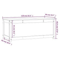 Vidaxl Škatla za shranjevanje bela 110x50x45,5 cm trdna borovina